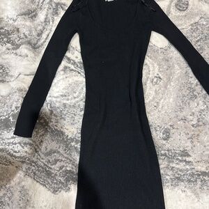 H&M Long Sleeve Black Slimming Dress